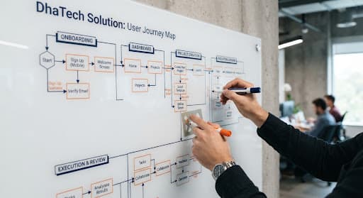 User Journey whiteboard drawing