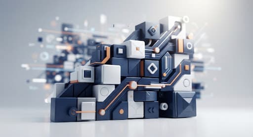Abstract illustration of connected industry systems